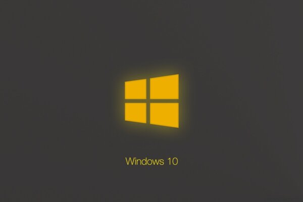 Ícone do Windows amarelo em um fundo cinzento