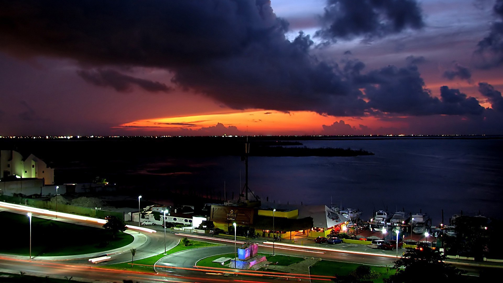 cidades e arquitetura água viagens sistema de transporte carro pôr do sol noite crepúsculo ao ar livre céu arquitetura