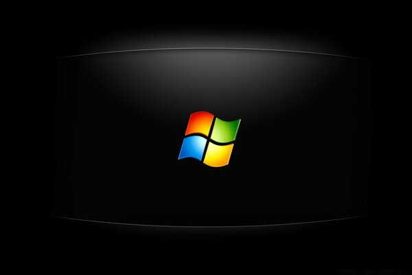 Icono de Windows brillante sobre fondo negro