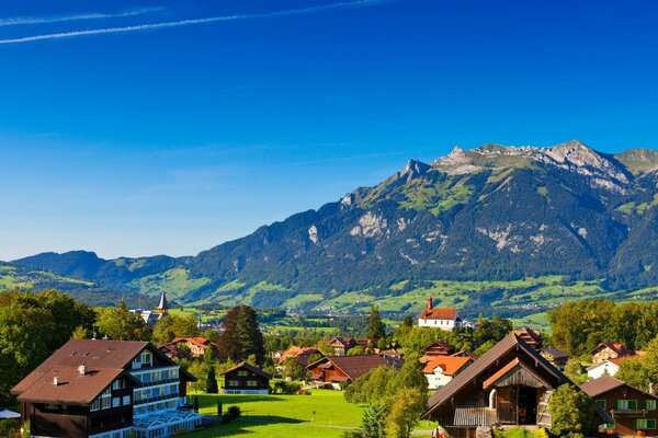 A house in the mountains in the fresh air