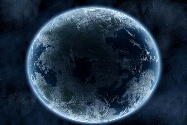 Highlighted image of the planet Earth