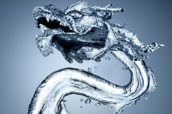 Gouttelettes d eau en forme de dragon