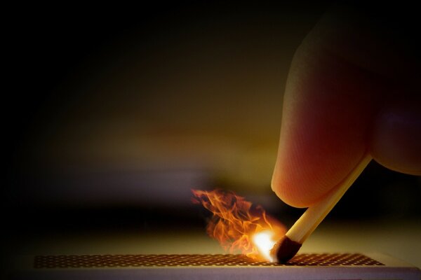 The flame is burnt from a match