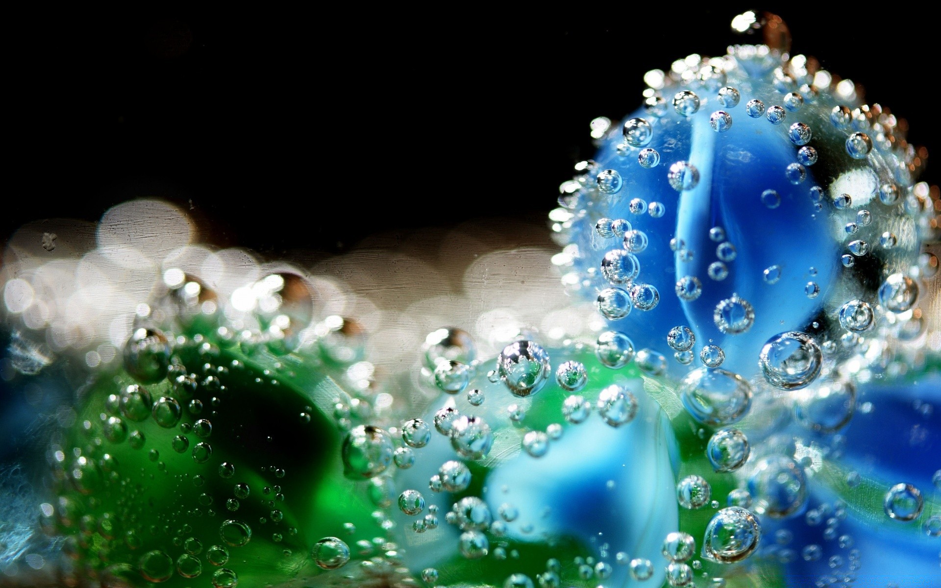 droplets and water shining bubble drop water light turquoise decoration bright jewelry clean clear splash wet glisten color sphere beads desktop abstract christmas