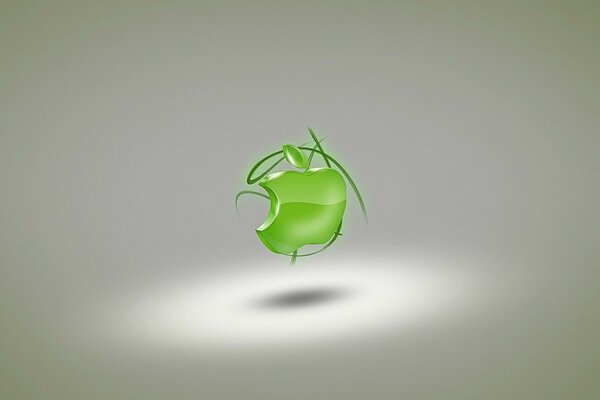 Apple vert sur le bureau