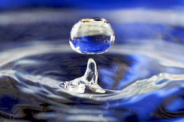 Une goutte d eau qui a vaincu la gravité