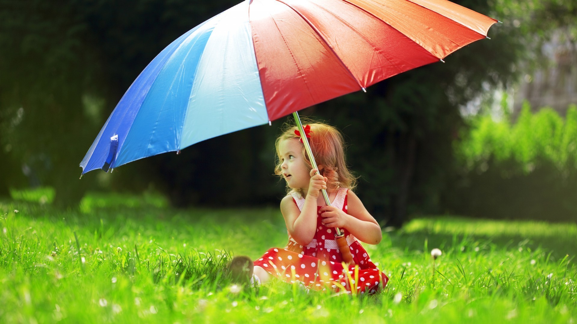 bambini all aperto ombrello erba natura estate all aperto bambino parco pioggia divertimento tempo libero fieno ragazza gioia libertà donna campo piacere