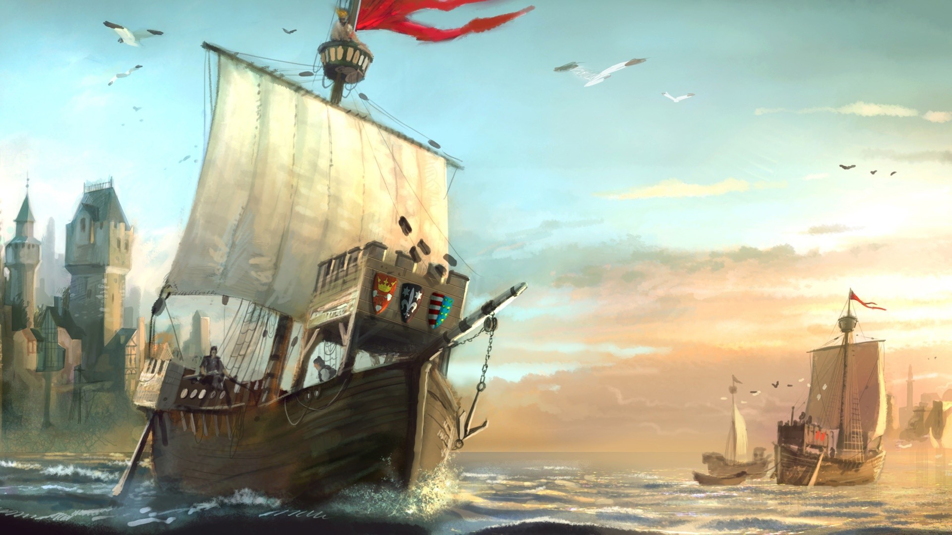 anno 1404 плавсредство корабль воды море автомобиль транспортная система парусник океан парус лодка путешествия военно-морской флот моря