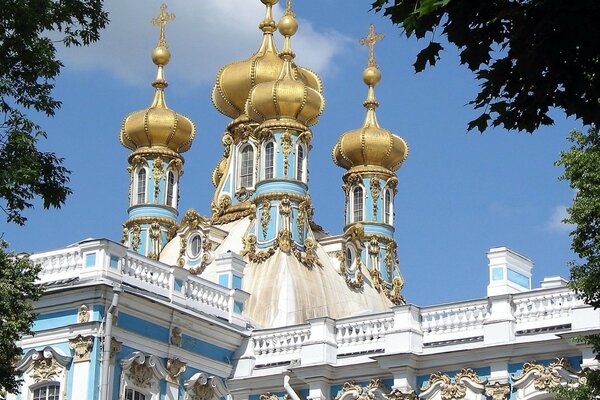 Golden domes on the Orthodox church