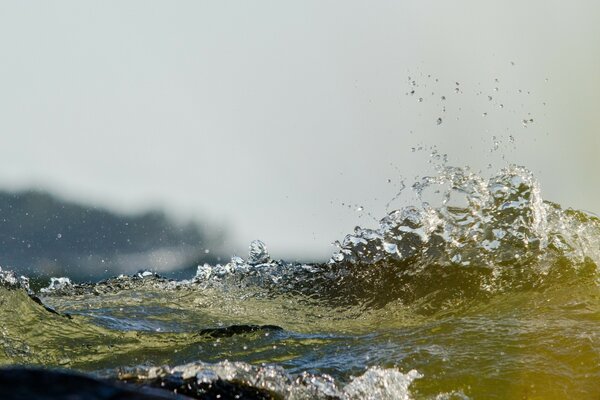 Grünes Wasser und einige Spritzer