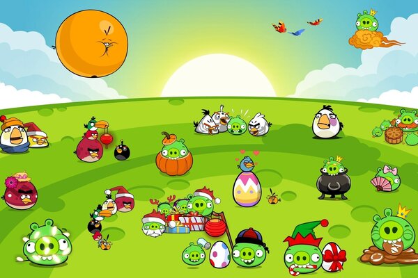 Illustration of angry birds