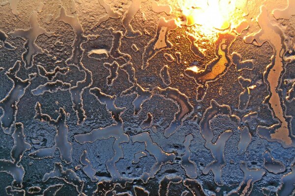 Texture. Water drops on the glass. Pattern