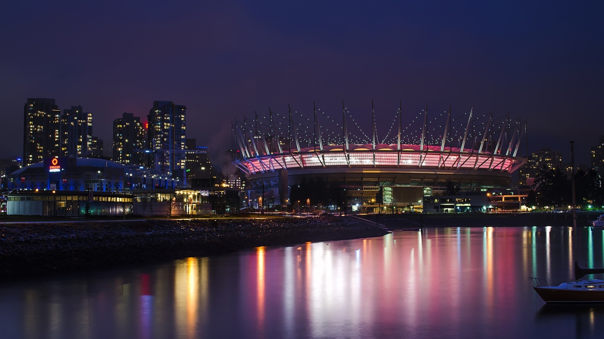 city bridge dusk river water architecture travel evening sunset sky reflection building cityscape skyline waterfront downtown modern urban illuminated