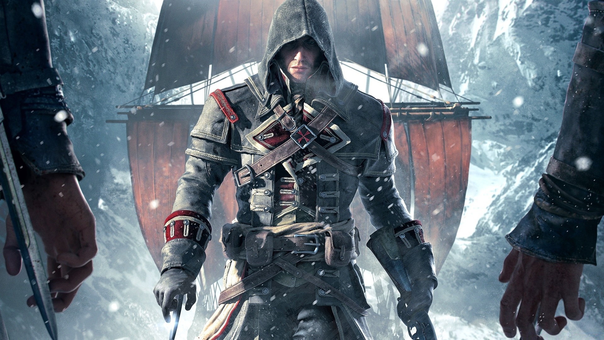 assassin s creed allein schnee erwachsener kampf winter auto krieg mann waffe militär tragen frau