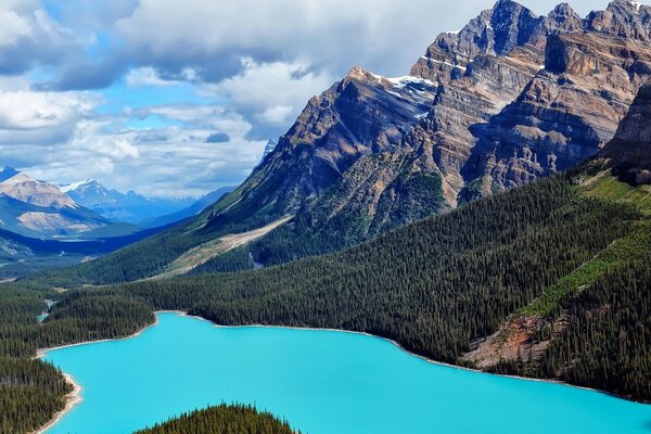 Mountain landscape with a blue lake