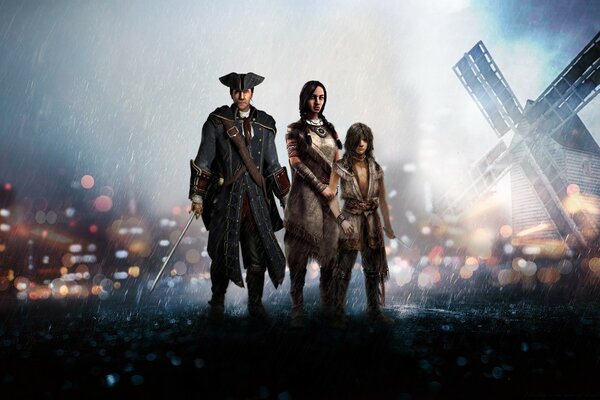 Gioco Assassins Creed su uno sfondo fumoso