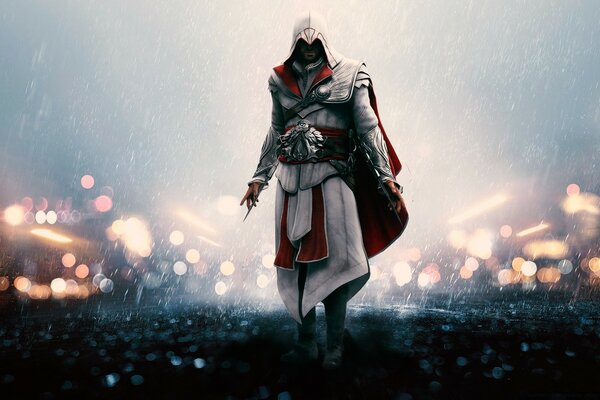 Image du jeu assassin s creed Man sur fond de ville floue