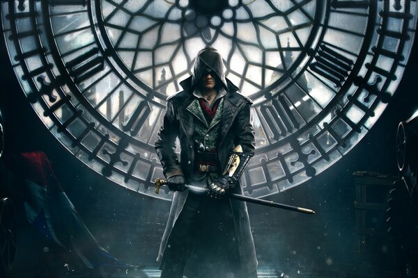 Assassin s creed uomo vicino alla macchina