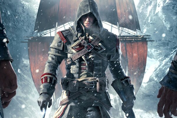 Einsamer Krieger aus dem Videospiel assassins creed