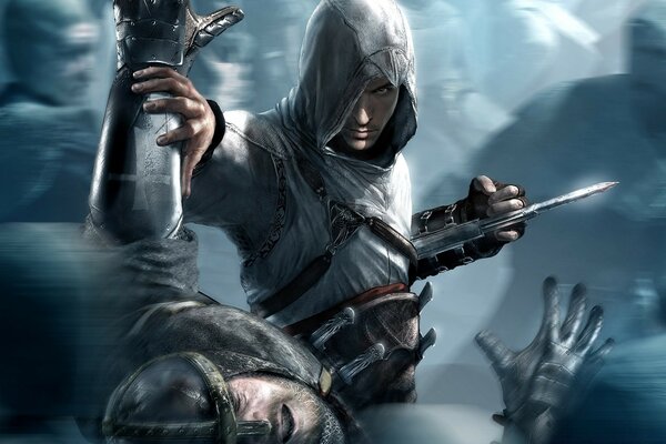 Dangerous assassin s creed with a gun in his hand