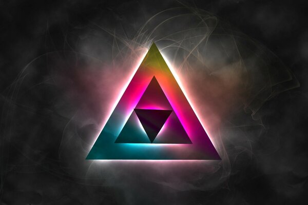 Geometric shape of a colored triangle