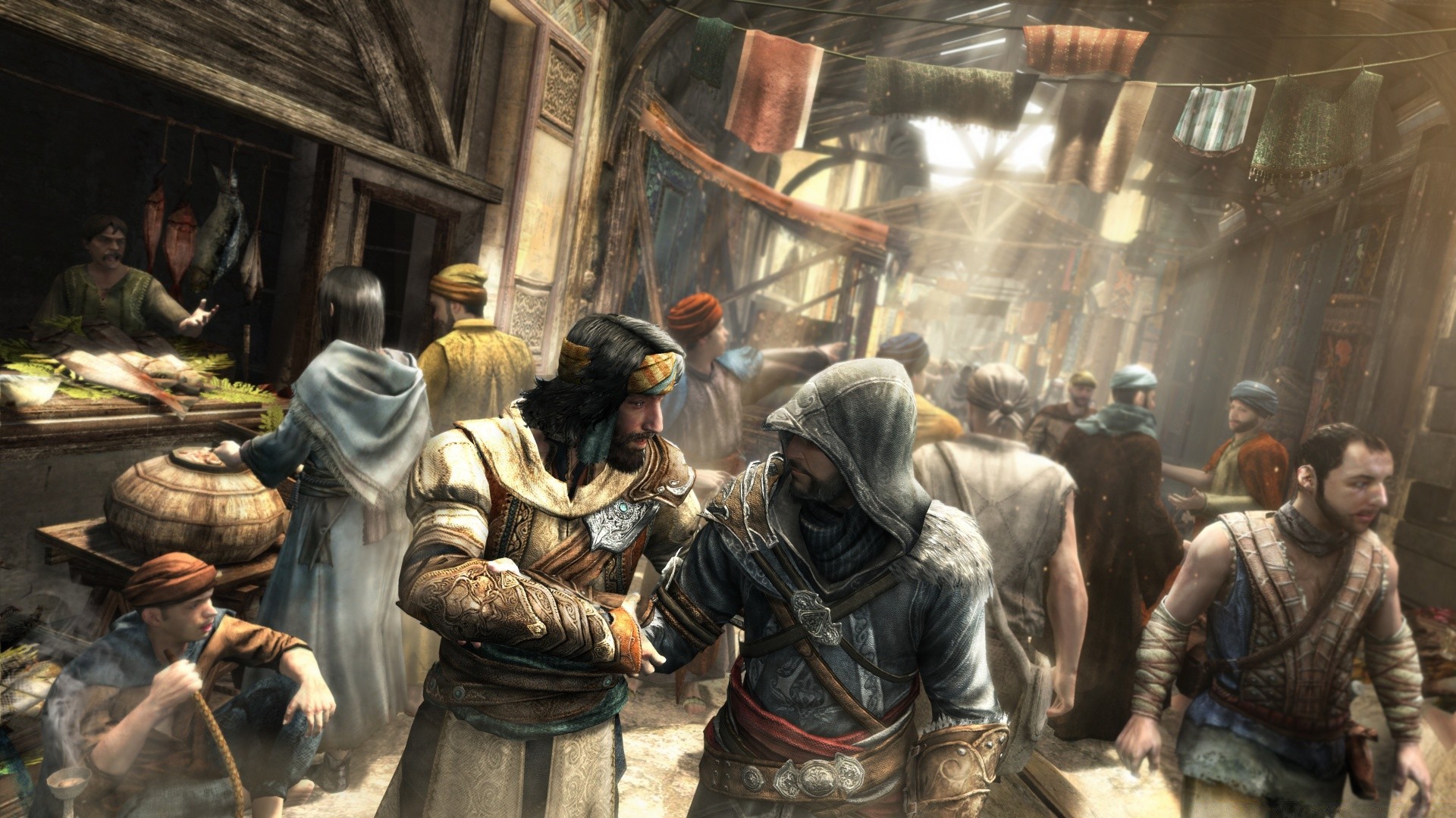 assassin s creed grup din birçok yetişkin giyiyor adam kadın pazar yeri sanat