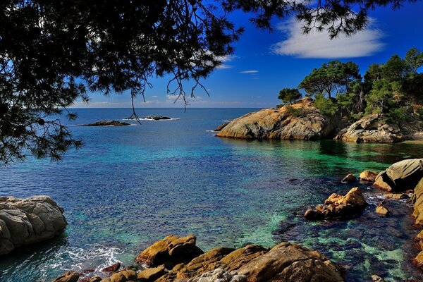 Quiet bay with clear water