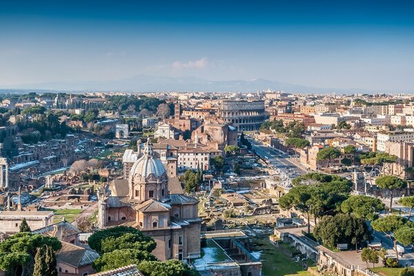 Bird s-eye view of the city