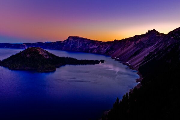 Sunset in famous mountain places