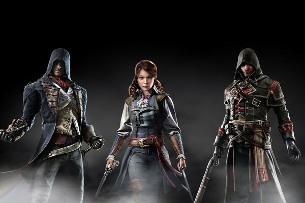 Assassin s creed. Viaggiatori su sfondo nero