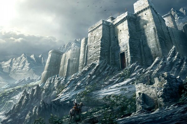 Castle in the mountains of asasins Creed