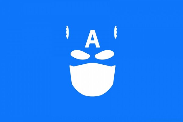 Symbolic image of a superhero, white on a blue background