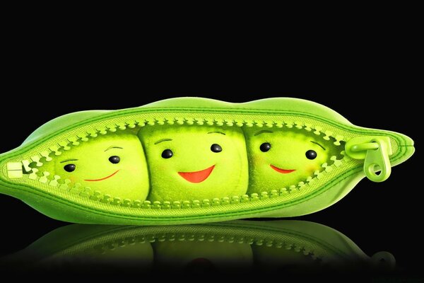 Peas are soft in a pencil case