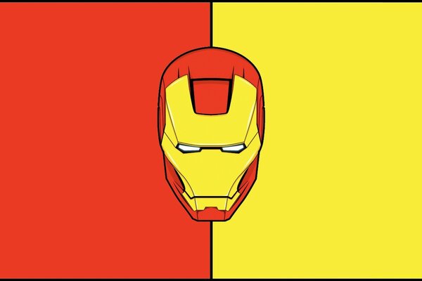 Iron Man Hintergrund ist rot und gelb