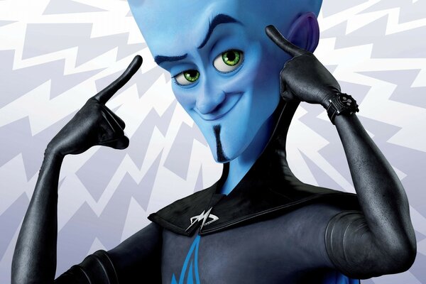 Cartoon Megamind sozinho no fundo