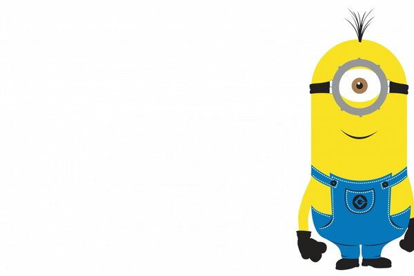 Ein netter Minion auf weißem Hintergrund