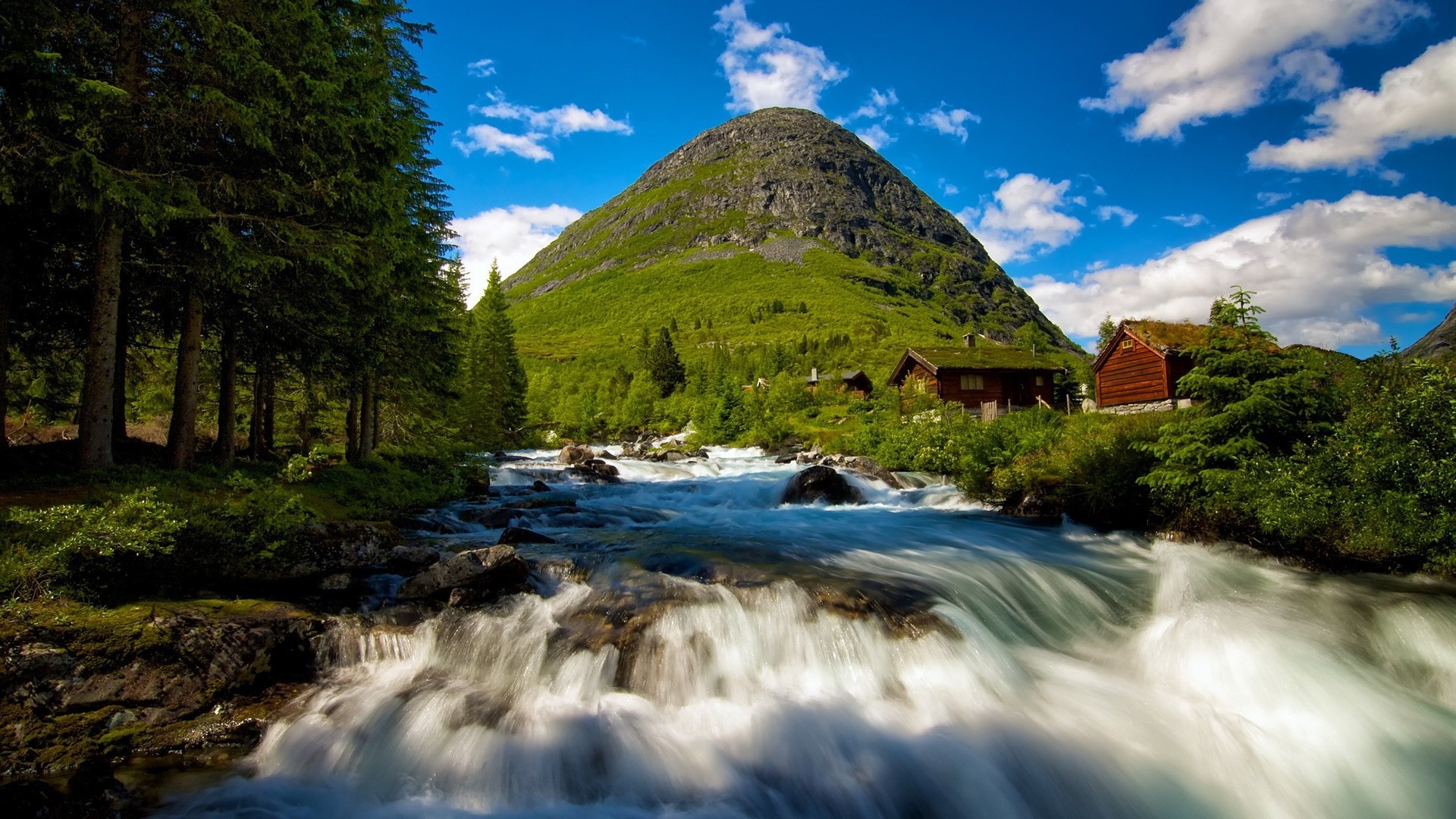 landscapes water travel river outdoors landscape mountain nature waterfall rock sky wood stream