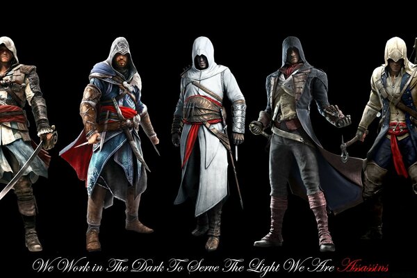 Hombre lleva traje y espada de assasin s creed