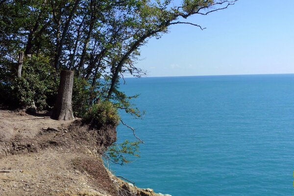 Vue de la falaise sur la mer