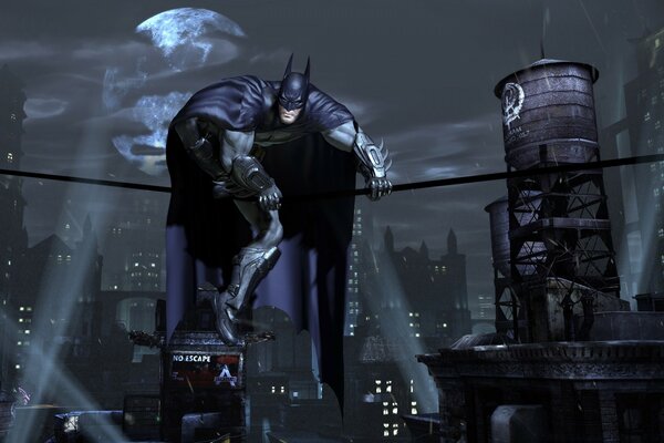 Batman volant, art urbain sombre