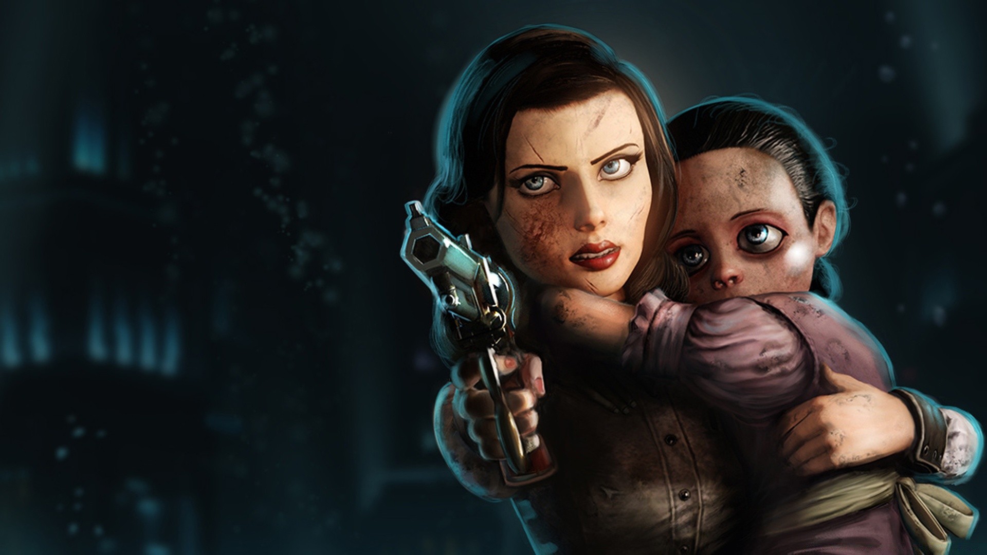 bioshock әйел қараңғы адам музыка портрет