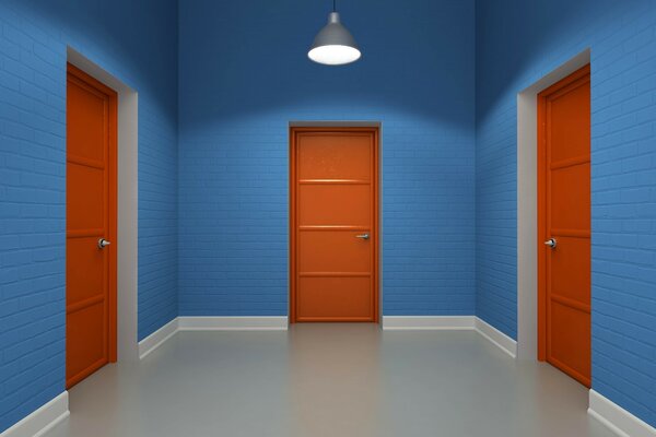Três portas em um quarto vazio-há sempre uma saída