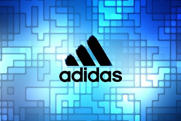 Adidas company template on a blue background