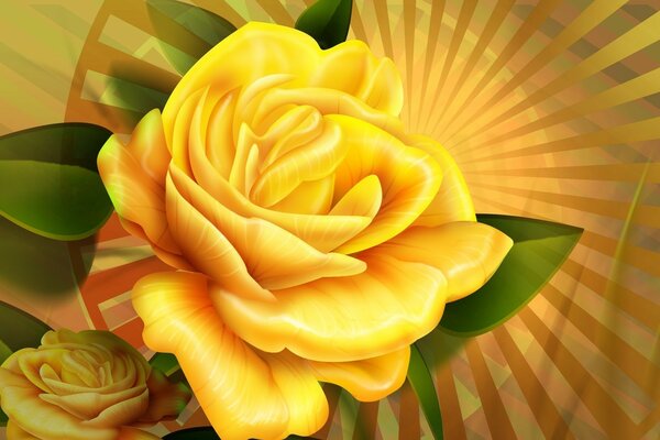 Rose jaune irisé au soleil