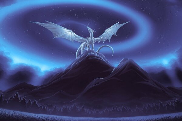 The White Dragon on the Night Hill