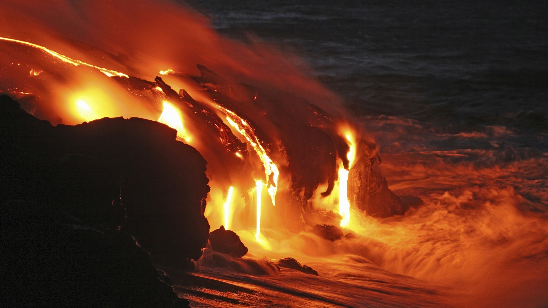 berühmte orte flamme sonnenuntergang abend katastrophe heiß eruption dämmerung intensität rauch licht landschaft energie vulkan gefahr