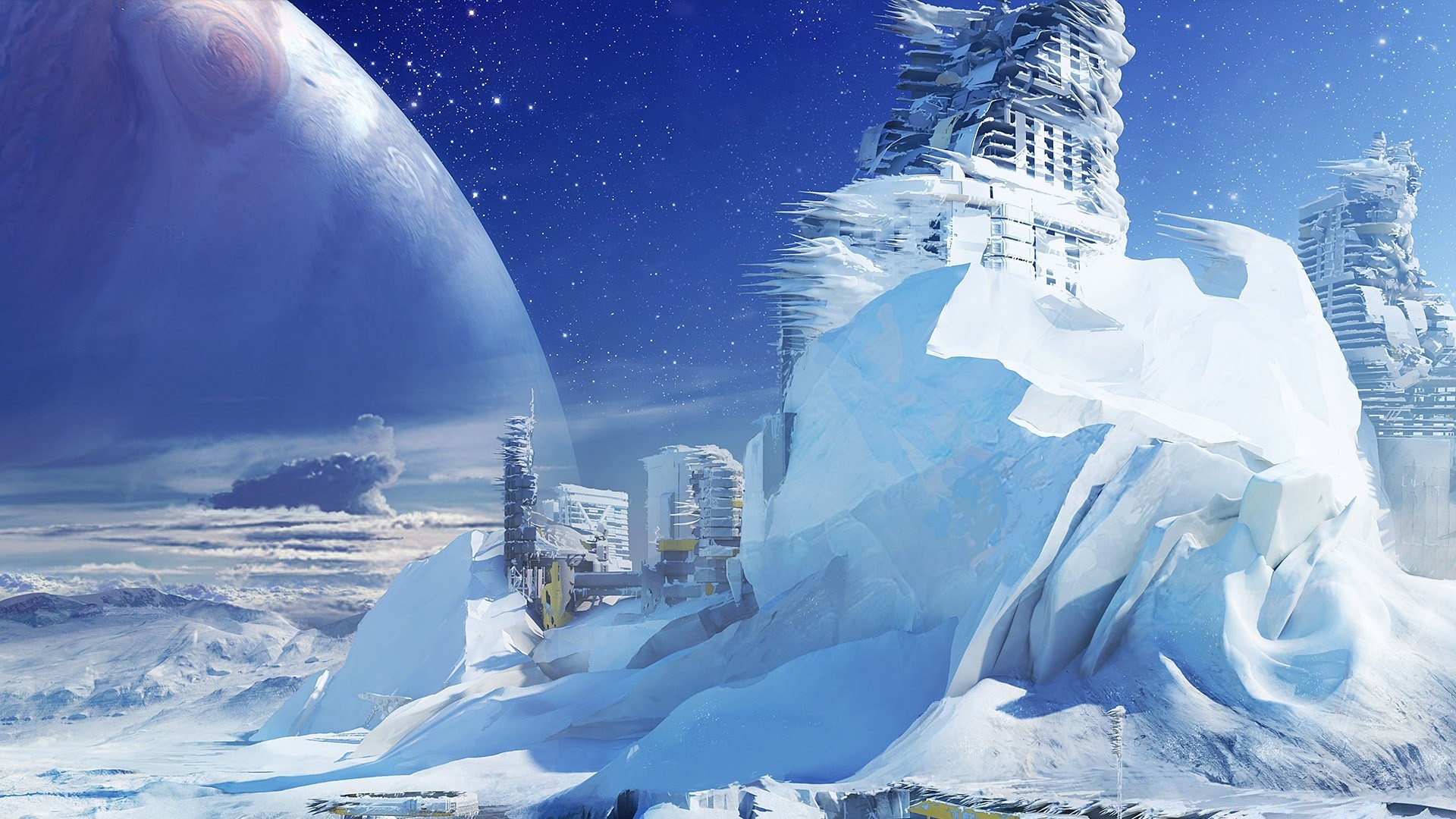 destiny neve inverno ghiaccio freddo esplorazione viaggi montagna gelido cielo natura