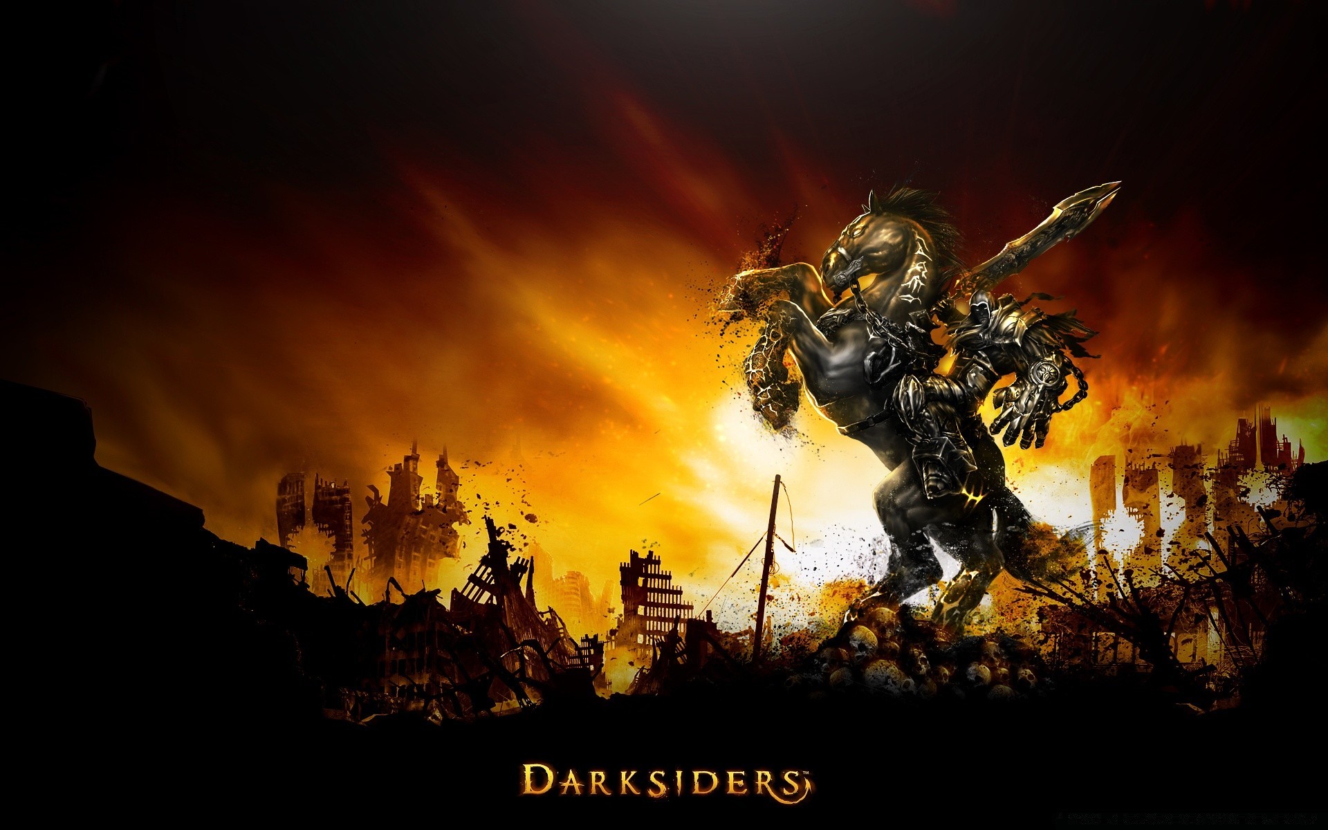 darksiders nature flame danger sunset