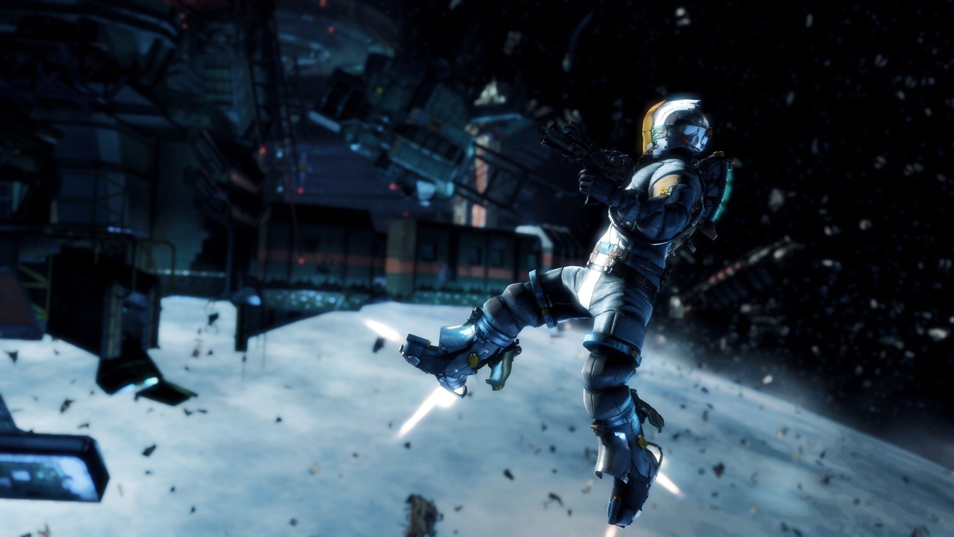 dead space competition motion action adult ice athlete astronaut man one helmet science wear vehicle