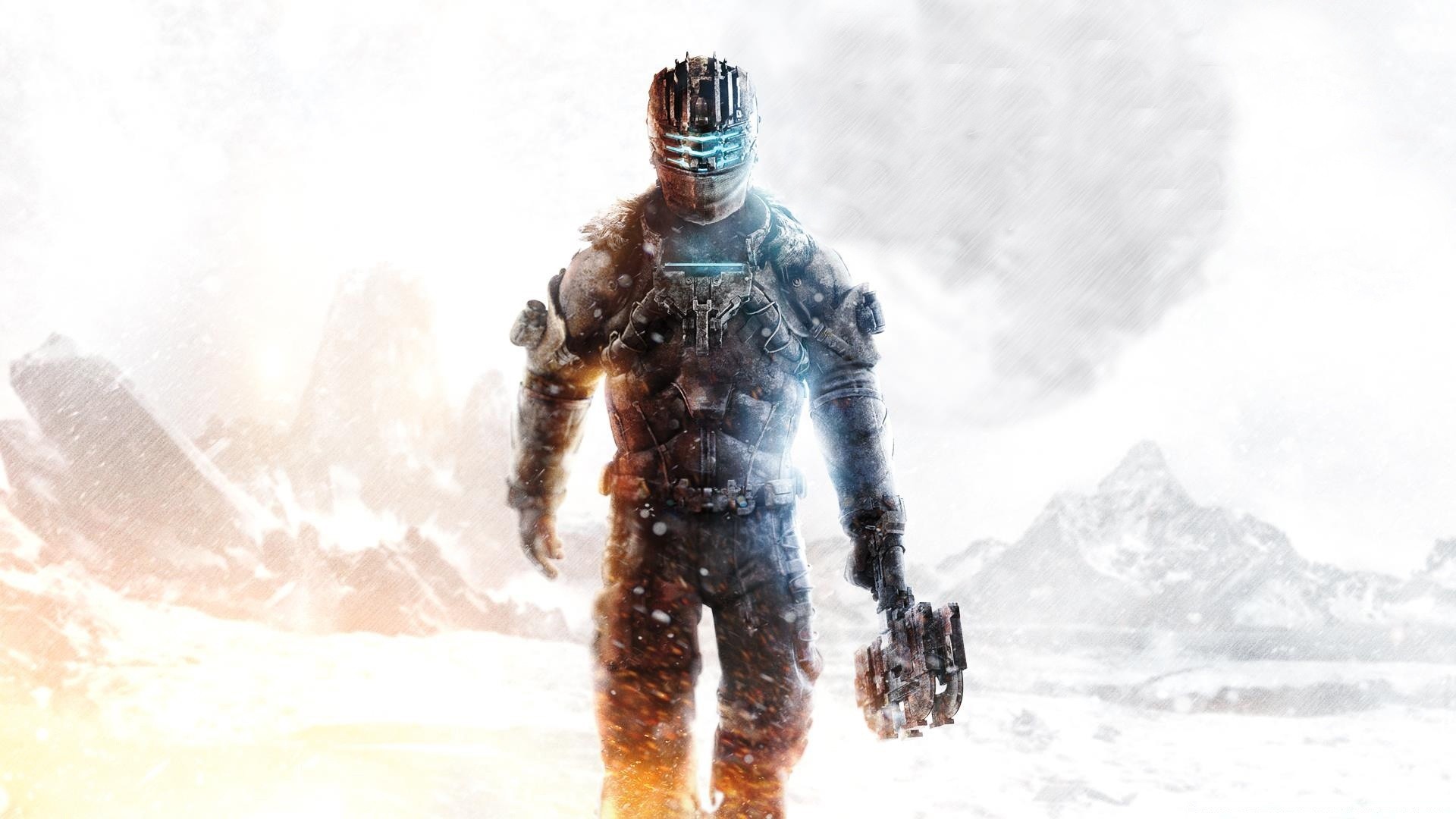 dead space snow winter cold ice one frost man outdoors